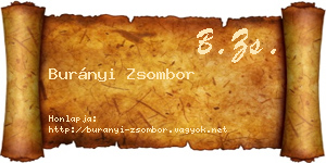 Burányi Zsombor névjegykártya